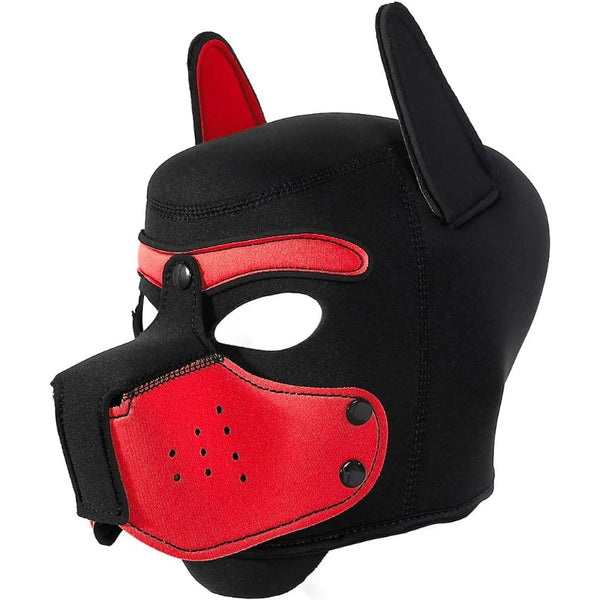 Neoprene Puppy Face Muzzle Dog Removable Full Head Hood Mask With Ears (One Size)