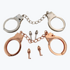 Metal Handcuffs with Two Skull Keys - Prop Toy Handcuffs