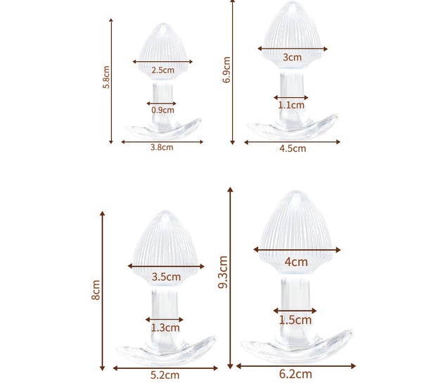 Mushroom head TPE butt plug 4-piece set