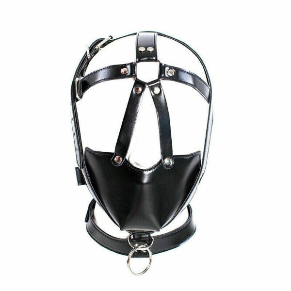Masquerade Head Harness PU Leather mask Restraint headgear Costume Props Cosplay
