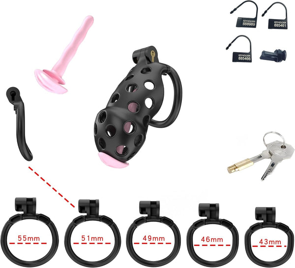 Cobra Chastity Cage BDSM Cage with Ring Size 5 Gay Chastity Device
