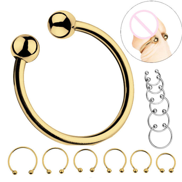 Dual Ball Cock Head Glans Penis Ring Sex Increase Orgasm Men Stainless Steel