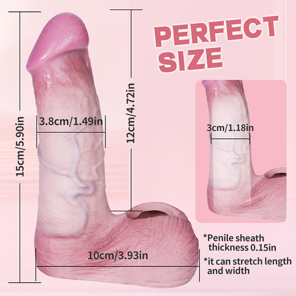 Realistic Silicone Penis Extension Enlarger Delay Cock Sleeve Sex toy for Men