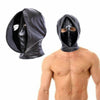 PU Leder Maske Haube Fetisch Slave Restraint Kopf Maske Haube Slave Bondage