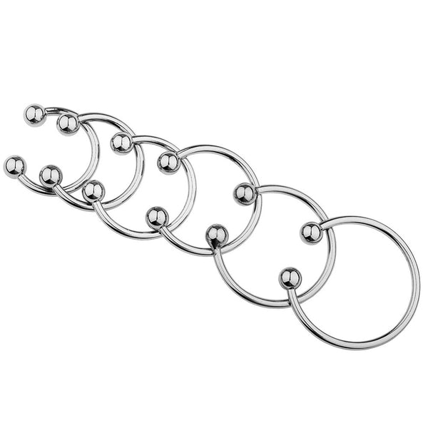 Dual Ball Cock Head Glans Penis Ring Sex Increase Orgasm Men Stainless Steel