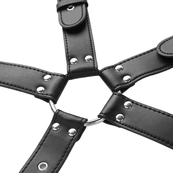 Strap leather strap male penis suit, men's full body safety belt