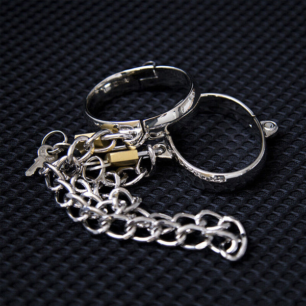 BDSM Alloy HandCuffs Leg Cuffs Fetish Wrist Ankle Restraint Bondage Free Padlock