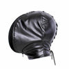 PU Leder Maske Haube Fetisch Slave Restraint Kopf Maske Haube Slave Bondage