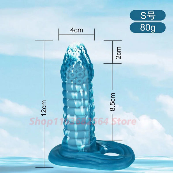 Hollow Penis Sleeve Realistic Penis Extender Enlargement Silicone Sleeve Sex Toy