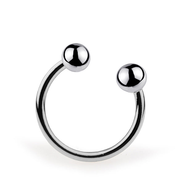 Dual Ball Cock Head Glans Penis Ring Sex Increase Orgasm Men Stainless Steel