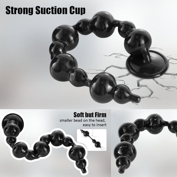 Extra Long Anal Beads Butt Plug G Spot Dildo Deep Massager Suction Cup Sex Toys