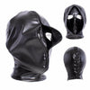 PU Leder Maske Haube Fetisch Slave Restraint Kopf Maske Haube Slave Bondage