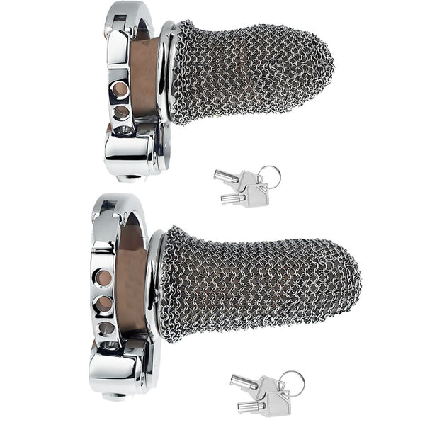 Stainless Steel Male Chastity Device Hauberk Cage for Lock Adjust 32~50mm Ring F