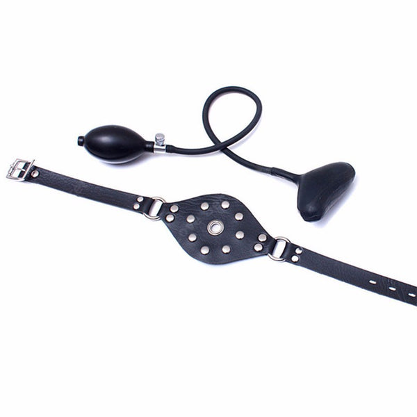 Inflatable Faux Leather Ball Mouth Pump Gag