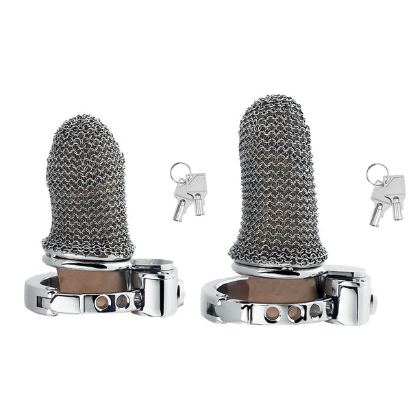 Stainless Steel Male Chastity Device Hauberk Cage for Lock Adjust 32~50mm Ring F