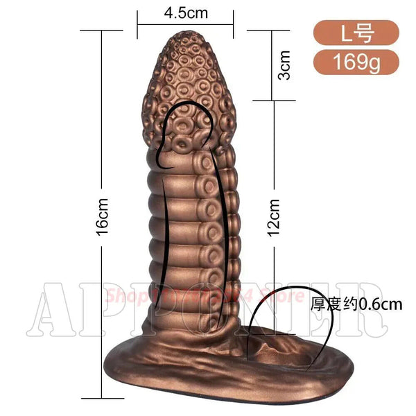 Hollow Penis Sleeve Realistic Penis Extender Enlargement Silicone Sleeve Sex Toy