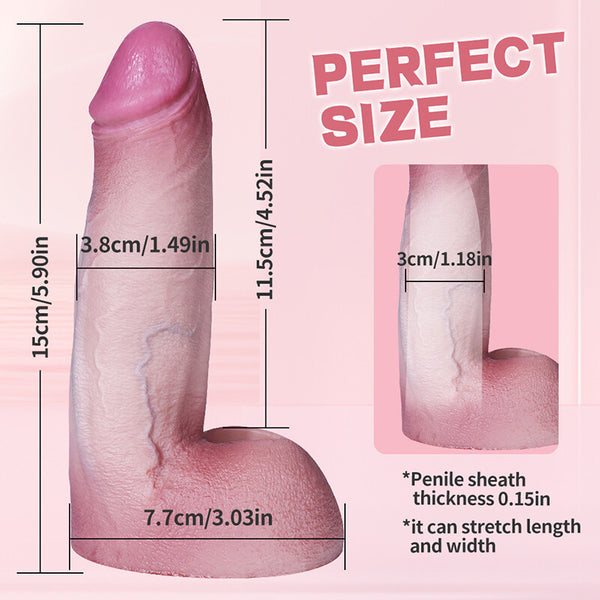 Realistic Silicone Penis Extension Enlarger Delay Cock Sleeve Sex toy for Men