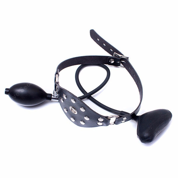 Inflatable Faux Leather Ball Mouth Pump Gag