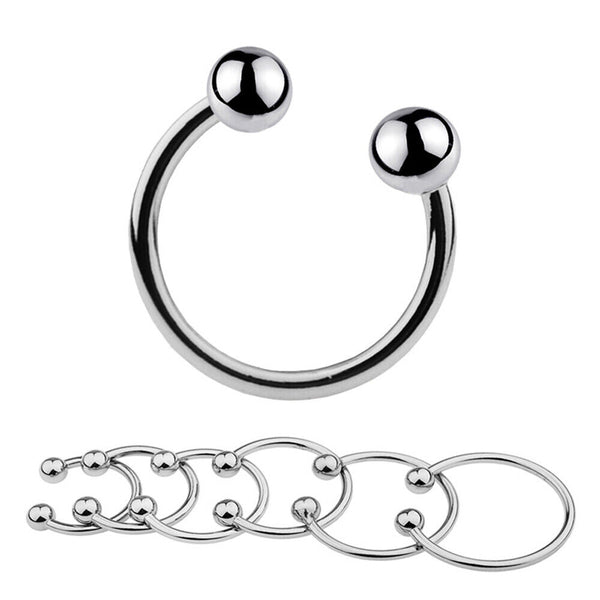 Dual Ball Cock Head Glans Penis Ring Sex Increase Orgasm Men Stainless Steel