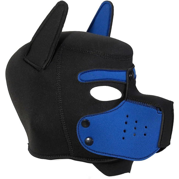 Neoprene Puppy Face Muzzle Dog Removable Full Head Hood Mask With Ears (One Size)