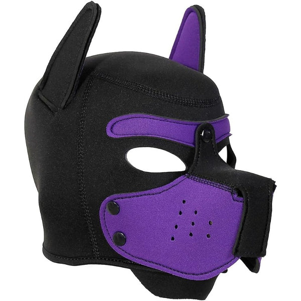 Neoprene Puppy Face Muzzle Dog Removable Full Head Hood Mask With Ears (One Size)