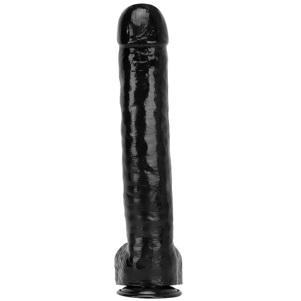 15.5 Inch Huge Black PVC Suction Cup Realistic Dildo
