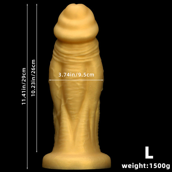Realistic thick silicone dildo, unisex