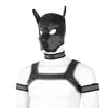 Neoprene Dog Full Face Head Mask Kit, Novelty Costume Pup Hood Mask with Collar and Strap
