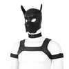 Neoprene Dog Full Face Head Mask Kit, Novelty Costume Pup Hood Mask with Collar and Strap