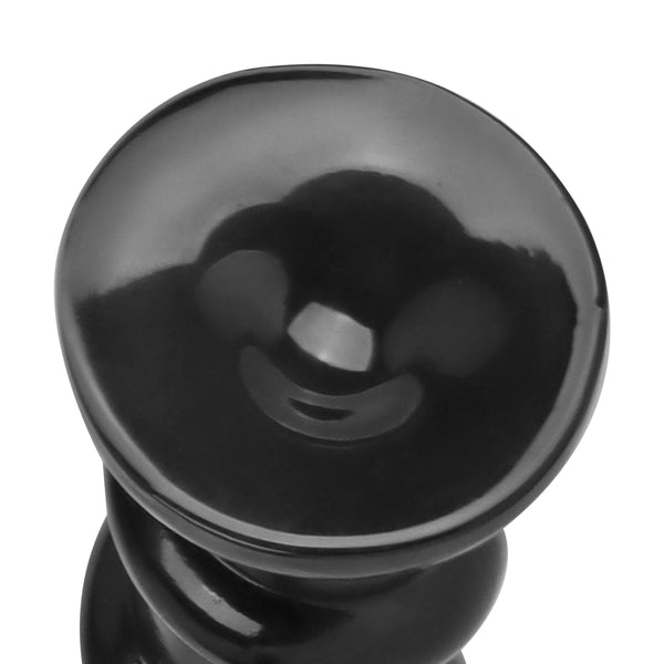 Black Threaded Ribbed 13 Inch Dildo