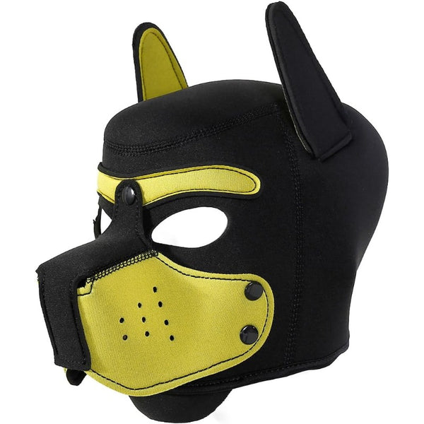 Neoprene Puppy Face Muzzle Dog Removable Full Head Hood Mask With Ears (One Size)