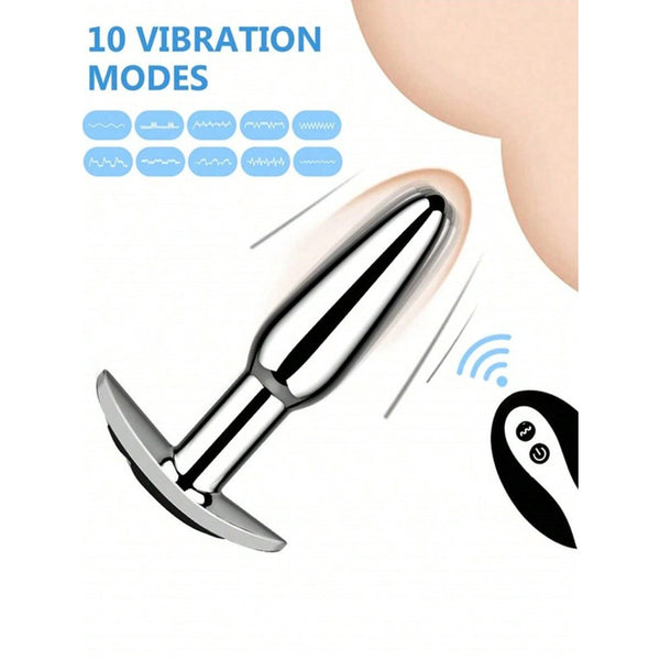 Anal Boat Anchor Metal Anal Plug 10 Frequency Vibration Remote Rechargeable Anal Plugs Vibrator Butt Plug Sex Toys