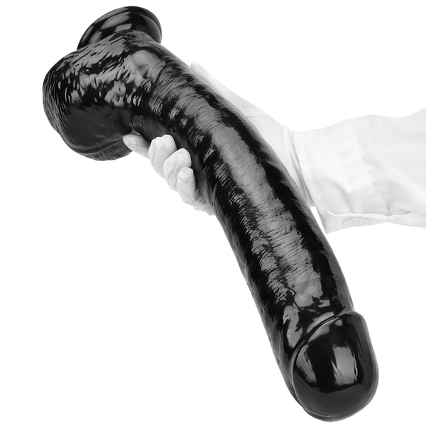15.5 Inch Huge Black PVC Suction Cup Realistic Dildo