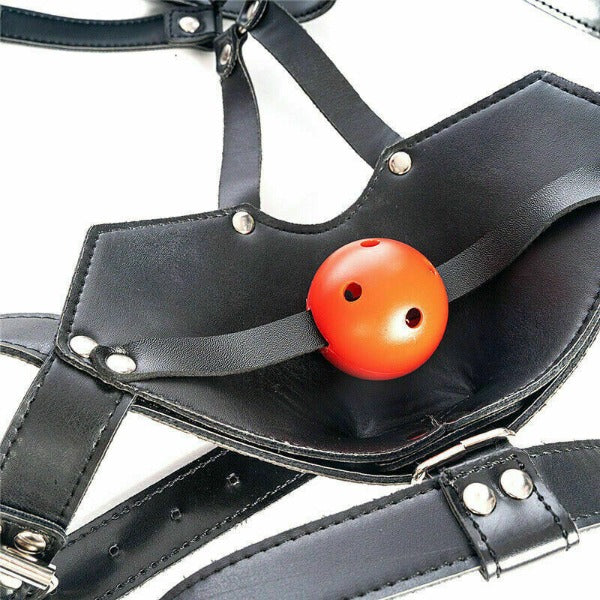 Masquerade Head Harness PU Leather mask Restraint headgear Costume Props Cosplay