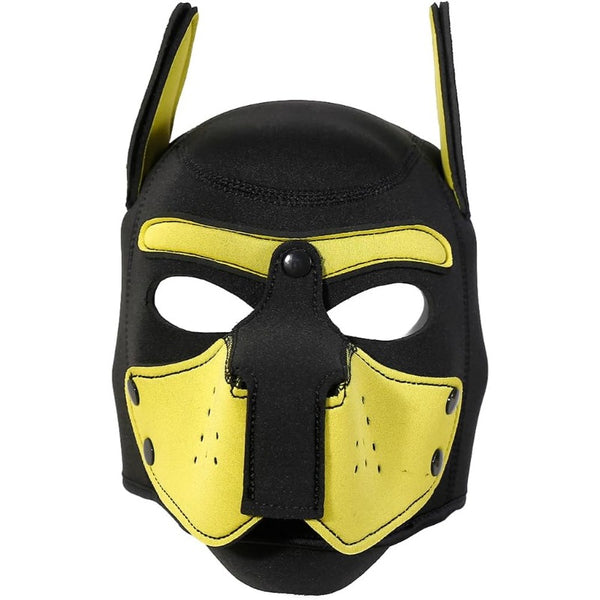 Neoprene Puppy Face Muzzle Dog Removable Full Head Hood Mask With Ears (One Size)