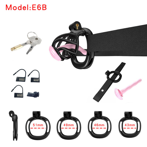 Male Cobra Chastity Cage Device 4 Rings Men Resin Spiral Mamba Locking Belt