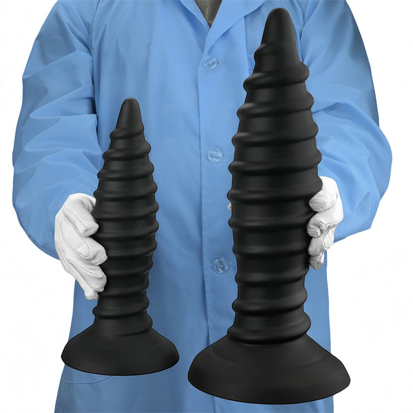 Threaded silicone tip super large super long giant penis anal plug fisting supplies