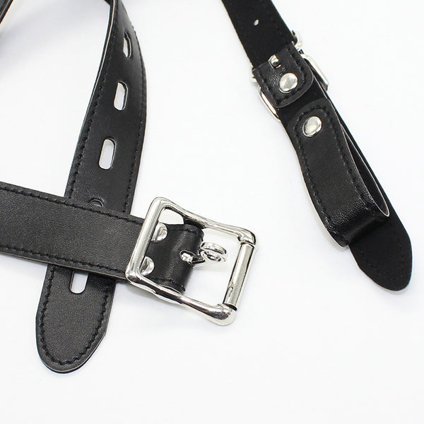 PU Leather Slaves Head Harness Mouth Muzzle Strap Restraints Gag Ball Game New