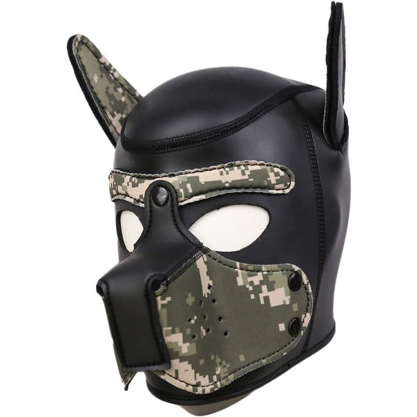 Neoprene Dog Full Face Puppy Mask Removable Pup Hood Halloween Mask