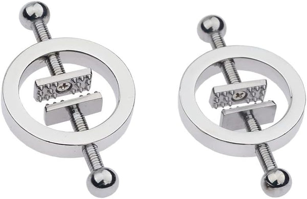 2 x Nipple Clip Clamps Circular Stainless Steel Clamp,Adjustable Weight Metal Nipple Clamps