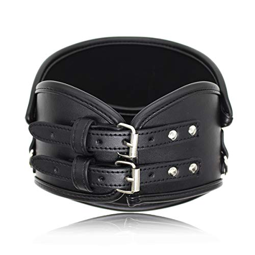 Genuine Leather Slave Posture Collar Bondage Neck Restraint/Unisex Luxury Leather Neck Collar