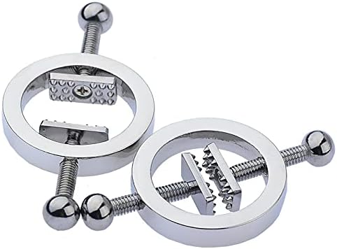 2 x Nipple Clip Clamps Circular Stainless Steel Clamp,Adjustable Weight Metal Nipple Clamps