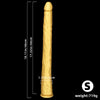 Golden Long Thin Dildo Liquid Silicone