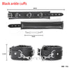 Bondage leather plush handcuffs and shackles fetish set