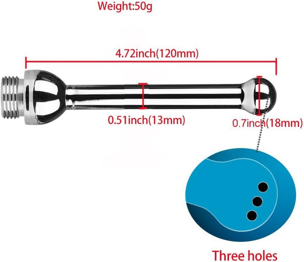 5 Holes Shower Enema Douche Attachments - Aluminium Shower Head Cleaning Kit 3 Piece with Velvet Carry Bag, 59 inch Hose