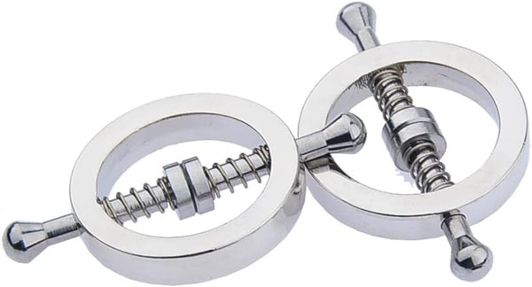 2 x Nipple Clip Clamps Circular Stainless Steel Clamp,Adjustable Weight Metal Nipple Clamps