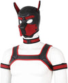 Neoprene Dog Full Face Head Mask Kit, Novelty Costume Pup Hood Mask with Collar and Strap