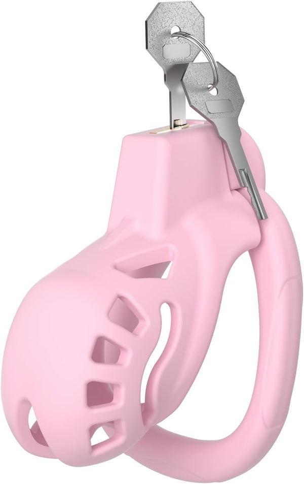 Male Chastity Cage, Large Chastity Device with 5 Sizes Rings and Invisible Lock for Man Penis Exercise Bondage Gear & Accessories Lightweight Adult Sex Toys