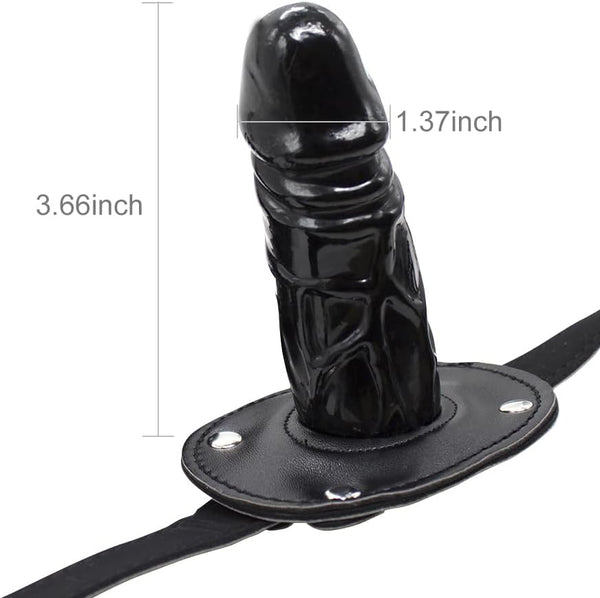 Lockable dildo gag with adjustable straps, realistic penis gag with lock