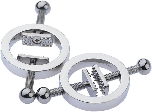 2 x Nipple Clip Clamps Circular Stainless Steel Clamp,Adjustable Weight Metal Nipple Clamps